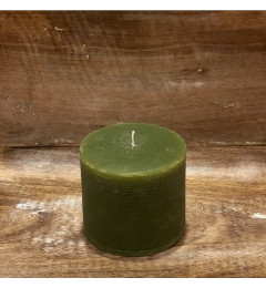 Rustična sveća valjak 8 x 7 cm Zelena - 1 kom