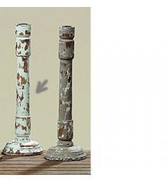 Drveni svećnjak Paraiso h31 cm - beli