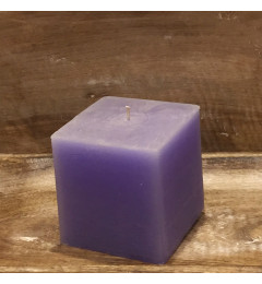 Rustična sveća kocka 9x9x9 cm Svetlo ljubičasta - 1 kom