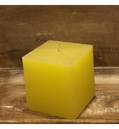 Rustična sveća kocka 9x9x9 cm Žuta - 1 kom