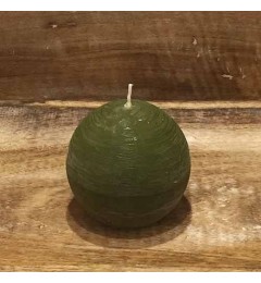 Rustična sveća kugla 8 cm Tamno zelena - 1 kom