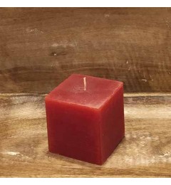 Rustična sveća kocka 7x7 cm Crvena - 1 kom