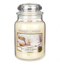 Mirisna sveća u tegli L - NOVO Soft Wool & Amber (mošus, amber, sandlovina, vanila...)