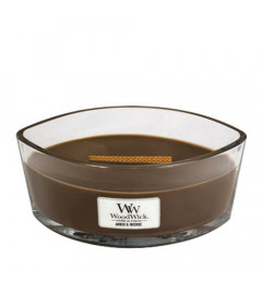Wood Wick Mirisna sveća u ovalnoj tegli - Amber&Incense (amber, sandalovina i začini)